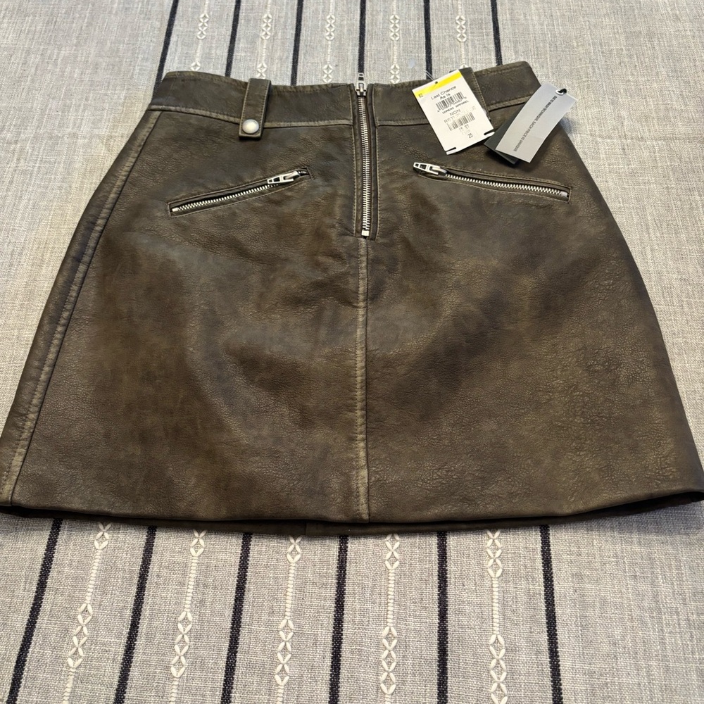 Stylish Brown Leather Skirt
